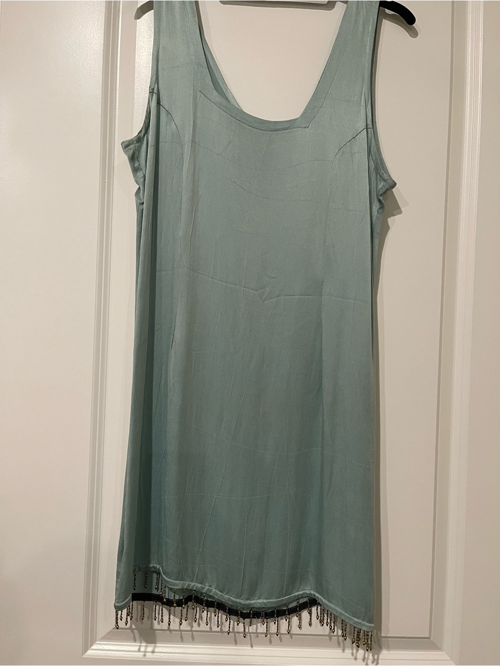 Sleeveless Beaded Hem Mini Dress